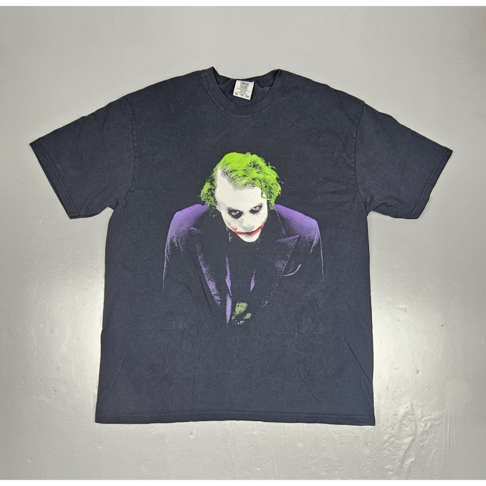 Vintage‎ The Joker T-Shirt Mens XL Black Heath Ledger The Dark Knight
